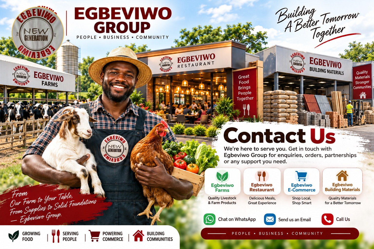 Egbeviwo Group farms, restaurant and building materials